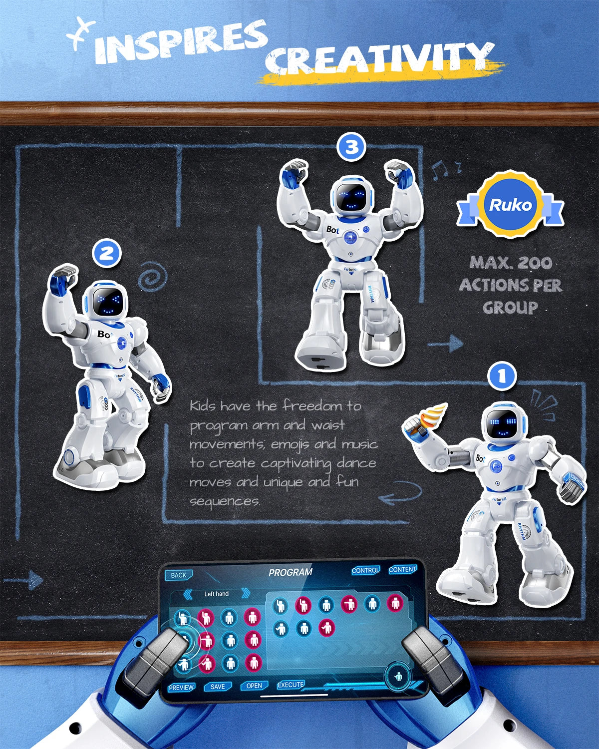 Ruko 1088 Large Smart Robots for Kids - Image 4