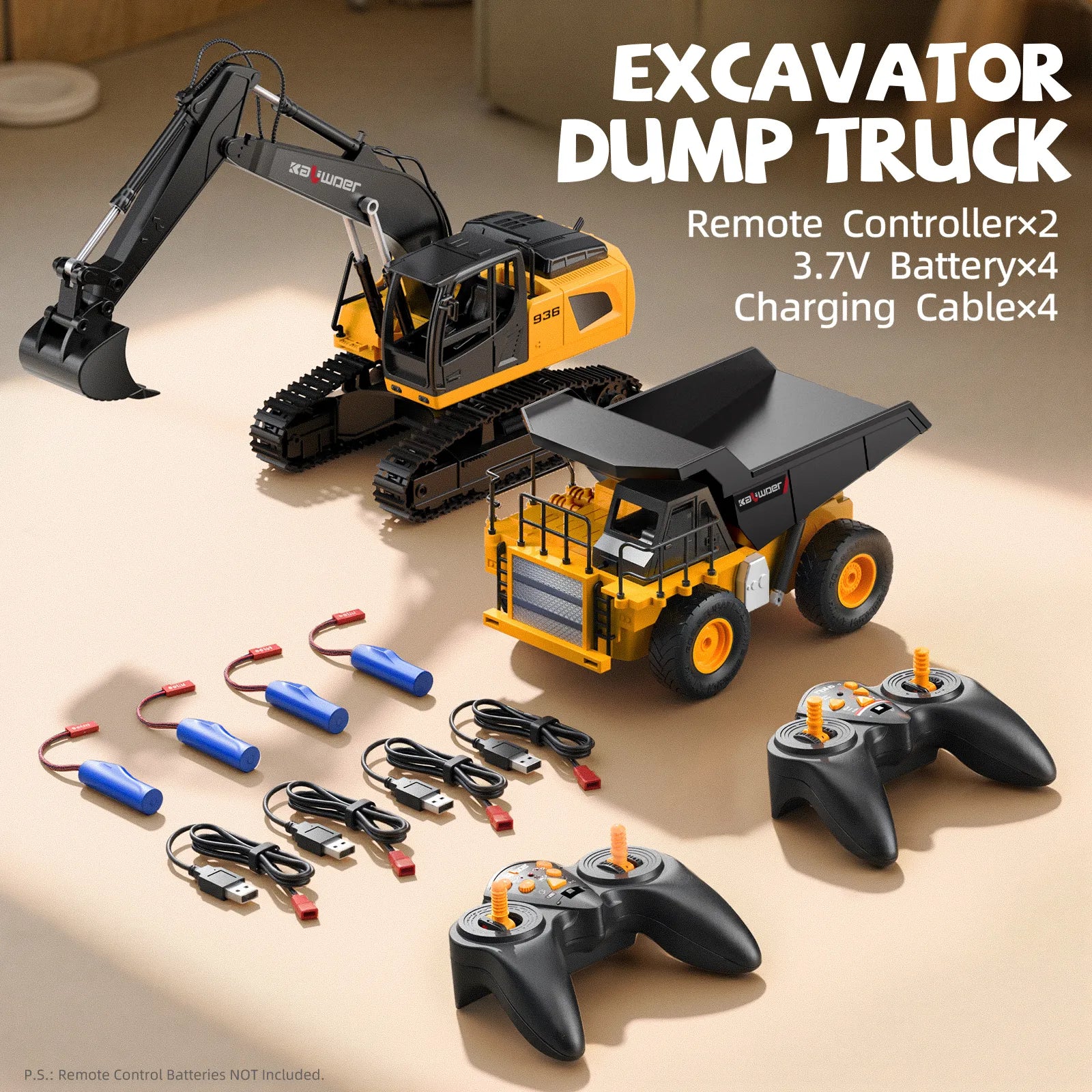 Ruko 1562 RC Excavator and Dump Truck Toy Set - Image 8