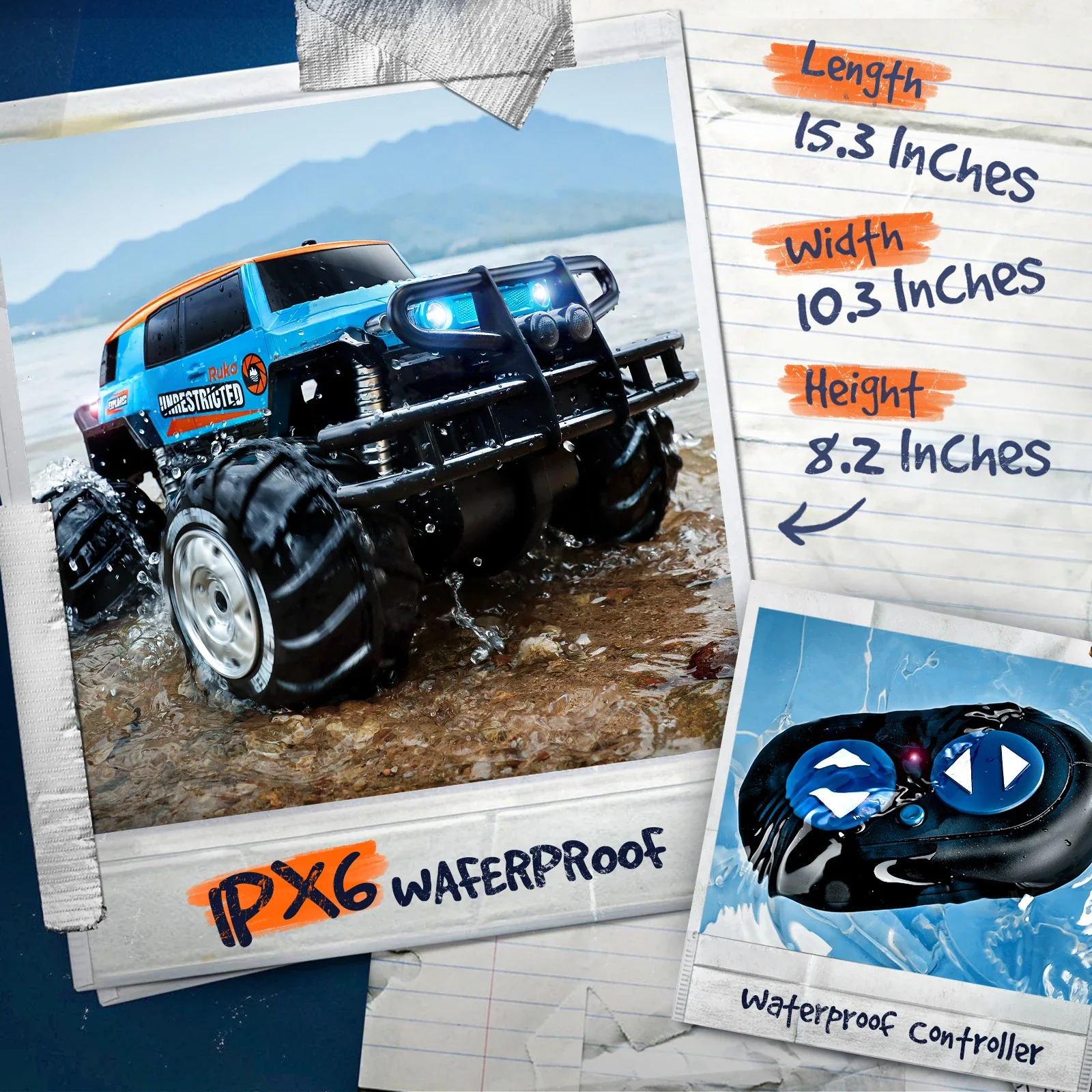 Ruko 1601AMP Amphibious RC Car - Image 27