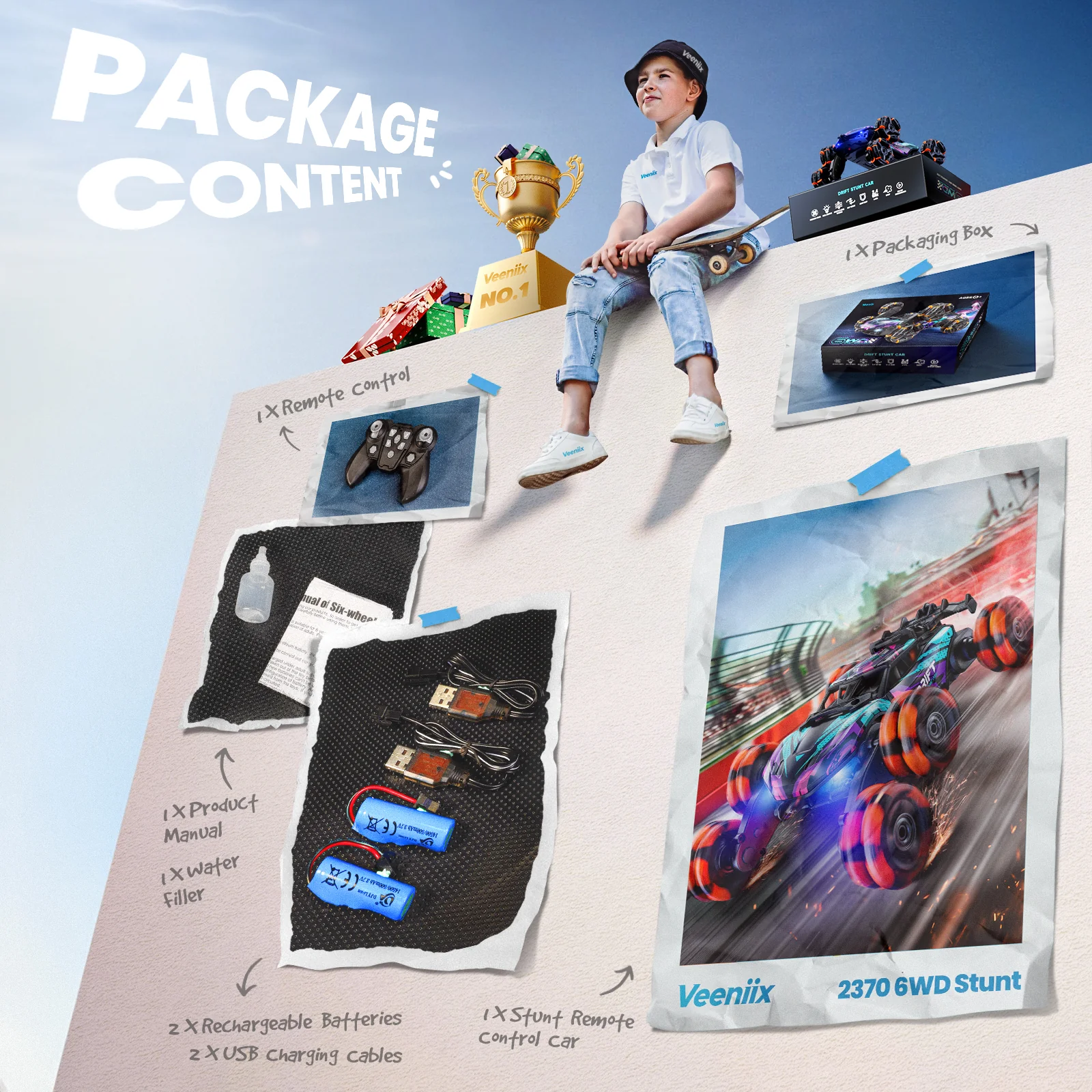 Veeniix 2370 Stunt Remote Control Car - Image 8